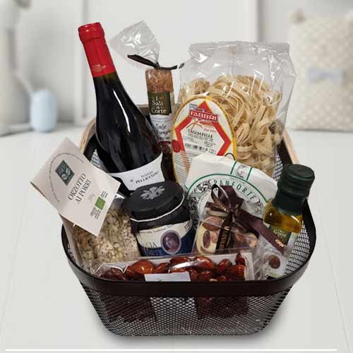 Italian Organic Pasta Food Basket-Send Dad Birthday Gift