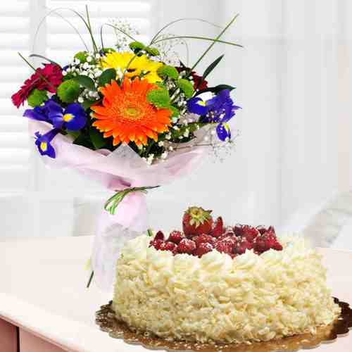 Gerbera And Cake