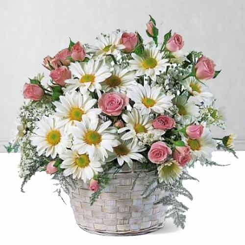 Warmest Wishes Flower Basket-New Mum Flowers