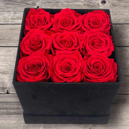 9 Preserved White Rose In A Box-Forever Rose Box