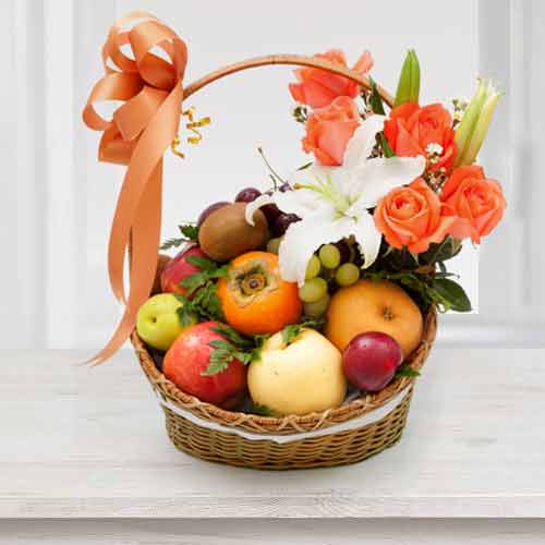 Flowers With Fruits-Flowers And Fruit Anniversary Gifts