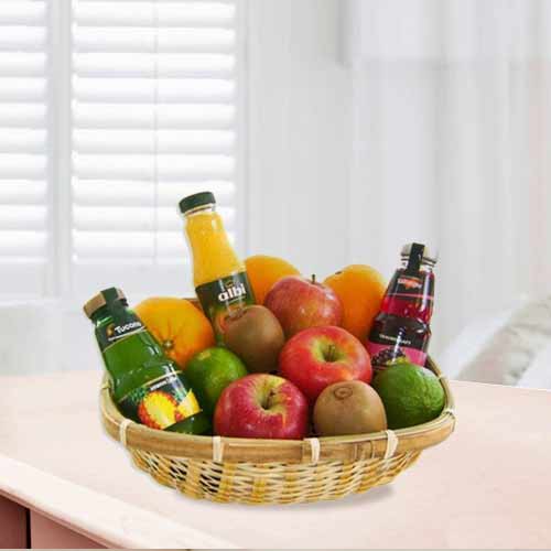 Fruits And Juice-Get Well Soon Basket Delivery