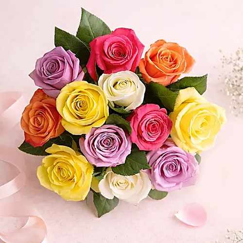 Mixed Rose Bouquet For Italy Celebrations And Special Gift Occasions