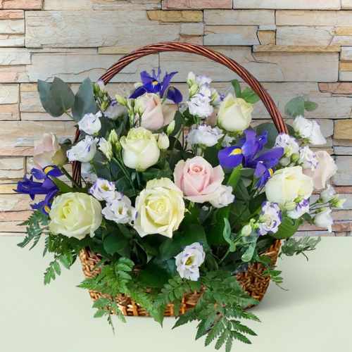 Pink & Cream Rose Basket For Italy Elegant Celebrations And Gifting