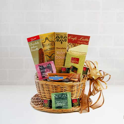 Tea Chocolate Basket-Coffee Tea Hot Chocolate Gift Baskets