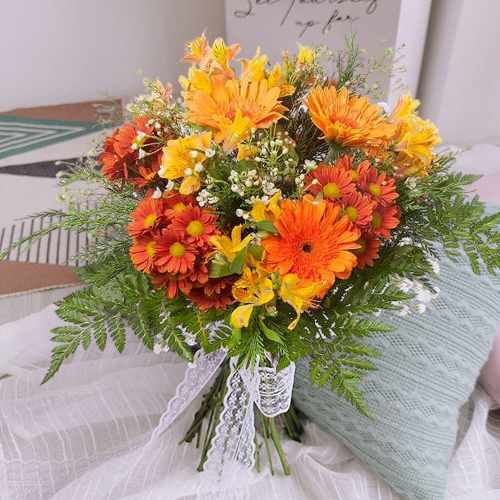 Orange & Yellow Flower Bouquet For Italy Joyful Celebrations And Gifting