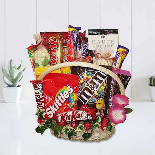 Chocolates Biscuits Candies-Birthday Candy Basket