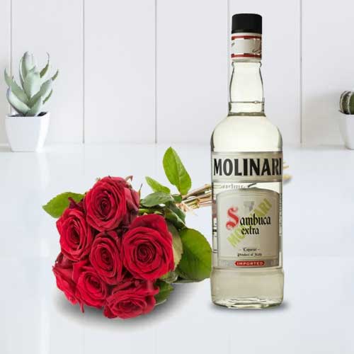 Red Rose And Sambuca-Flowers With Anise Flavored Liqueur