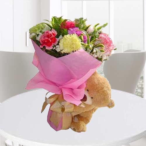 Teddy N Flower Bouquet
