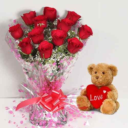 - Teddy Bear And Rose Delivery