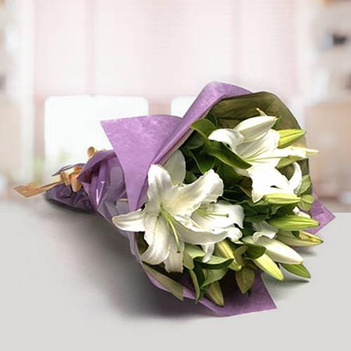 Bouquet Of White Lilies-Best Flower Delivery For Sympathy
