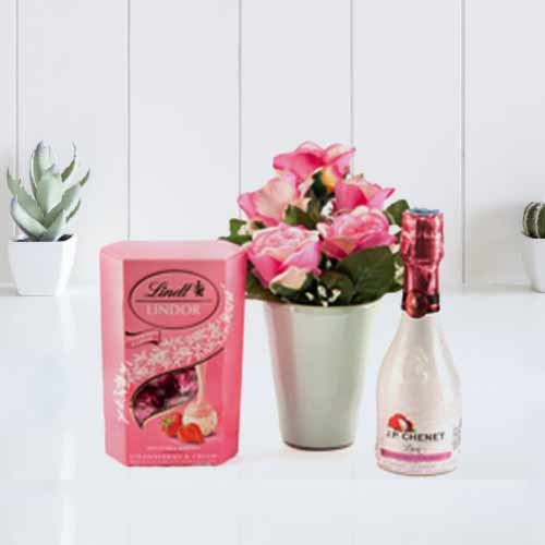 Pink Roses And Chocolate-Anniversary Gifts For Mom