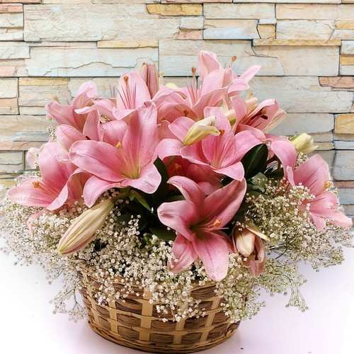 Pink Lily Basket