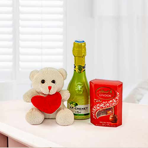 Teddy Champagne And Lindt-Best Sister Gifts For Birthday