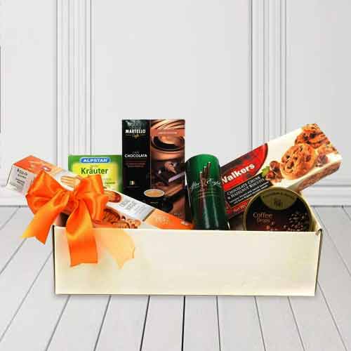 Splendor Coffee Treats-Tea And Cookies Gift Basket