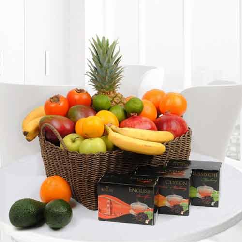 Fruits And Tea Hamper