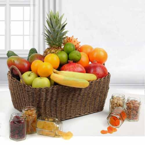 Fruits Nuts And Dry Fruits Hamper-Get Well Soon Care Package Delivery