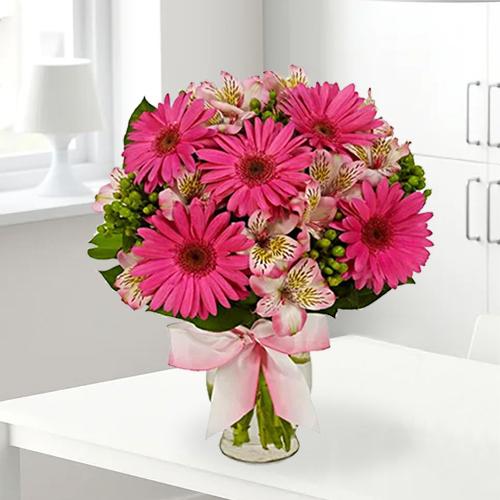 Pink Flower Bouquet-Send Birthday Flower For Her