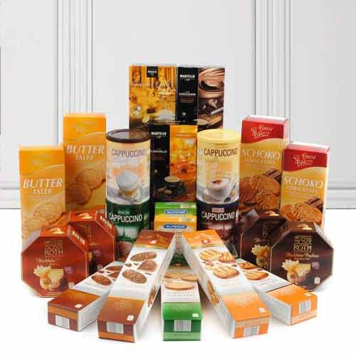 Coffee Biscuit Hamper-Wedding Anniversary Gifts For Couple