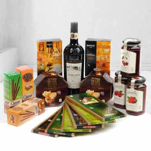 A Classic Combo Of Wine And Sweets-Gifts To Send To Family For Christmas