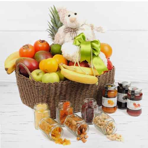 Appreciation Of Fruits And Jam-New Mom Gift Basket Delivery