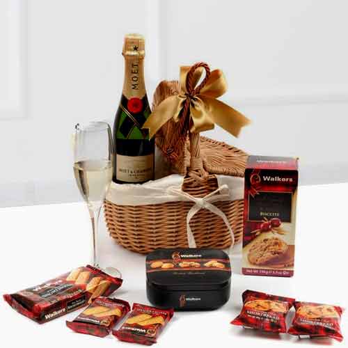 Moet With Keepsake And Biscuit-Best Friend Gift Long Distance