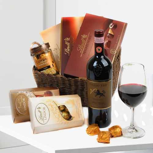 Poggio Teo Chianti And Chocolate Hamper-Best Wine And Chocolate Basket