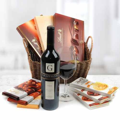 Chocolate Basket With Quality Wine