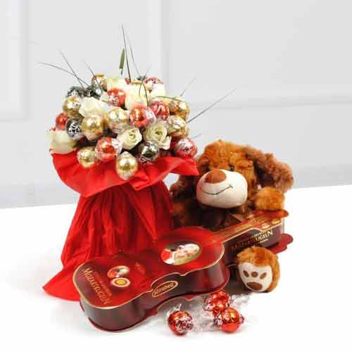 An Appealing Teddy Basket-Sick Care Package For Girlfriend