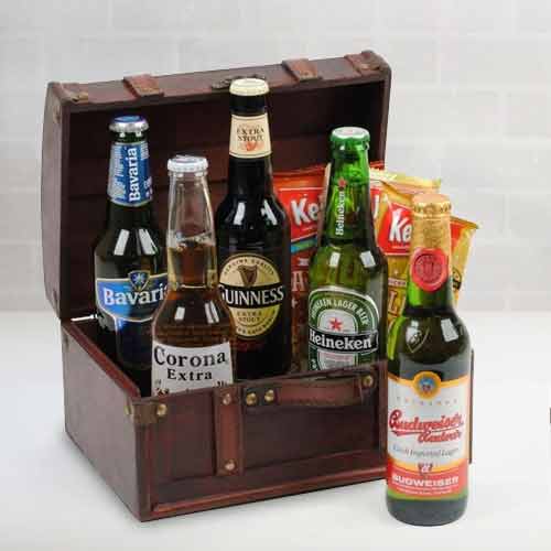 Hamper Of Beer And Popcorn-Wedding Anniversary Gift For Husband