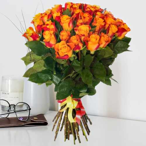24 Orange Roses Bouquet-Birthday Gifts For Daughter From Dad