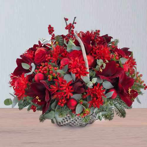 Arrangement Of Red Flowers-Best Christmas Flowers To Send