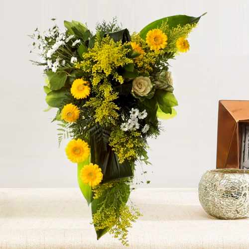 Bunch Of Yellow N White Flowers-Bereavement Flower Delivery