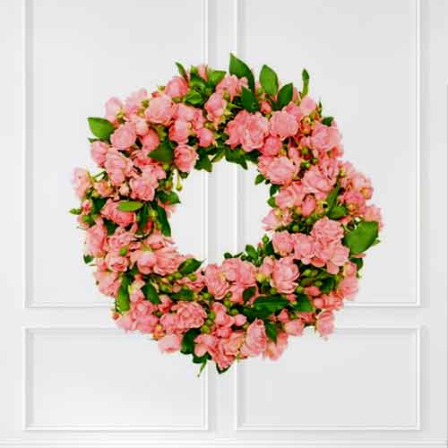 Funeral Pink Flowers Wreath-Floral Arrangement Funeral