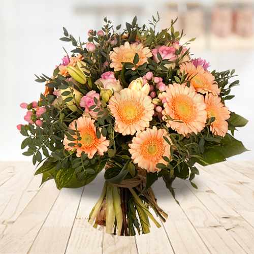 Orange Flowers Bouquet-Gerbera Delivery Italy
