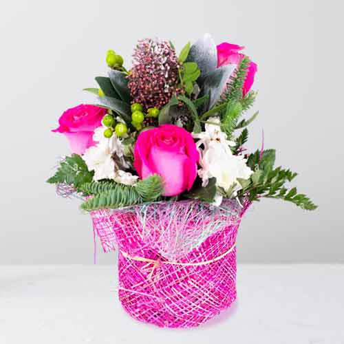 Pink Shaded Flower Bouquet-Parents Day Flowers