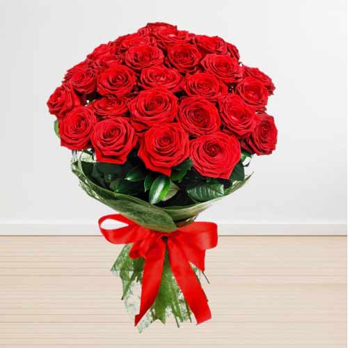 Red Roses Bunch-Flower Anniversary Gift For Husband