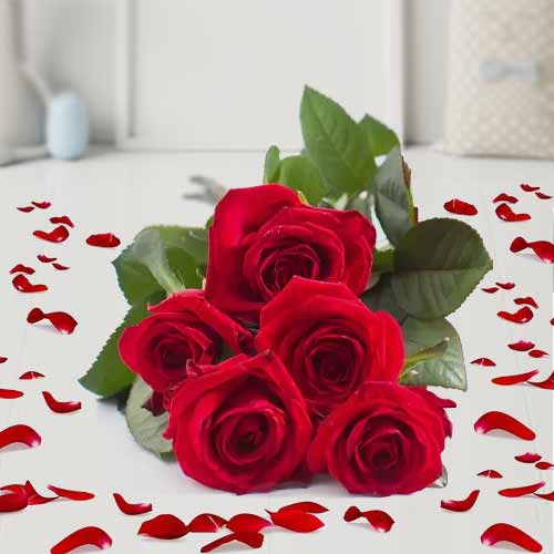 5 Red Rose Bouquet-Send Roses Today