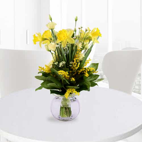 Yellow Flowers With Mimosa-Bouquet Flowers Mothers Day
