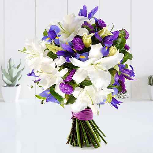 Iris And Lily Bouquet